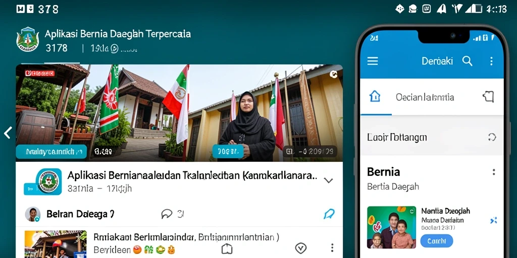 Tampilan antarmuka aplikasi 3178 dengan berita daerah terkini.