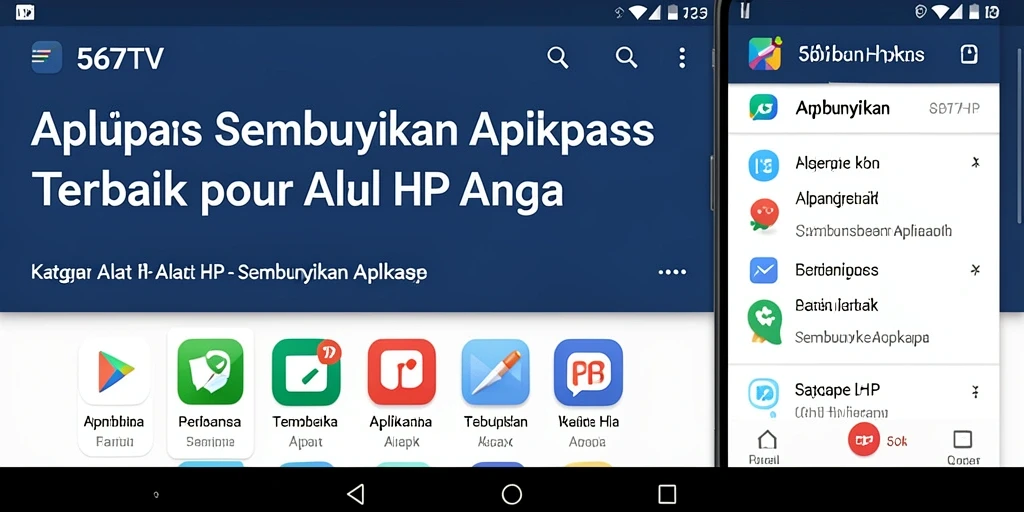 Antarmuka 567TV yang mudah digunakan untuk menyembunyikan aplikasi.