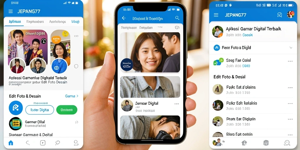 Antarmuka pengguna JEPANG77 yang intuitif dan penuh warna.