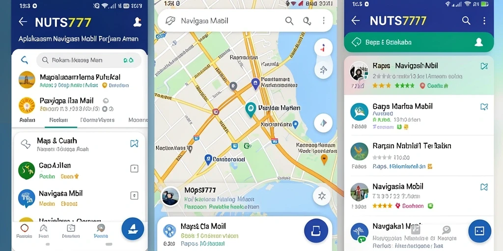 Antarmuka Navigasi Mobil NUTS777 yang intuitif dan informatif.