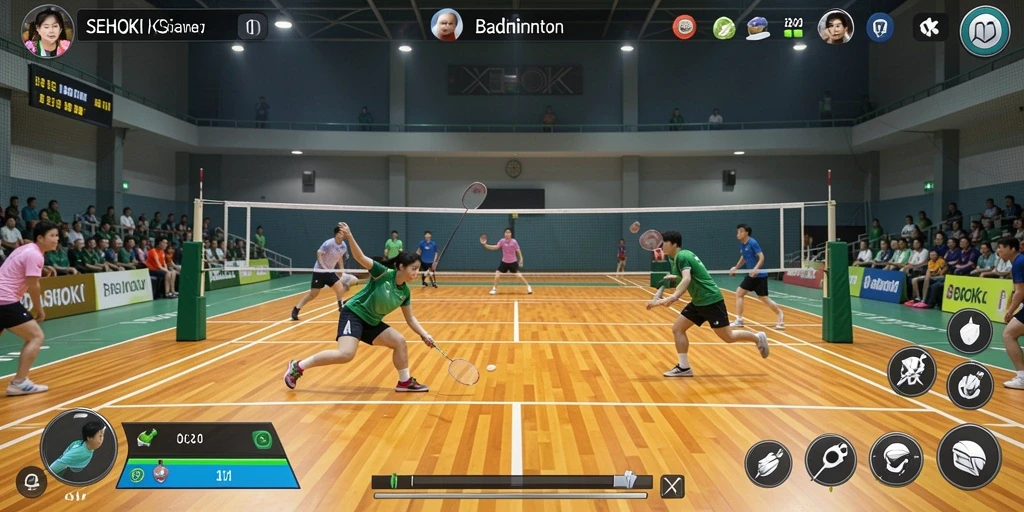 Antarmuka SEHOKI yang menarik saat bermain badminton.