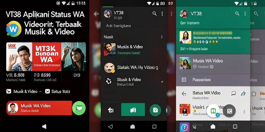 Antarmuka VT38 yang menarik untuk Status WA Video.