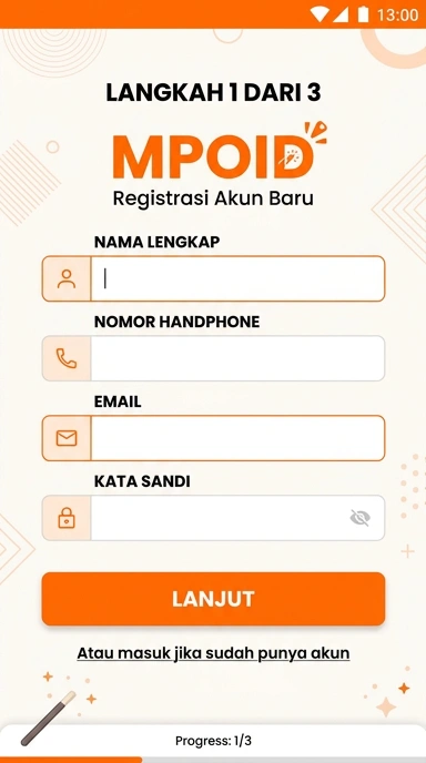 Cara Mudah Buat Akun Baru mpoid untuk Android